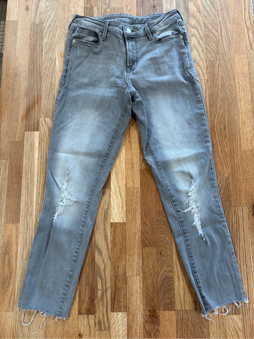 Old Navy Distressed Charcoal Skinny Jeans
